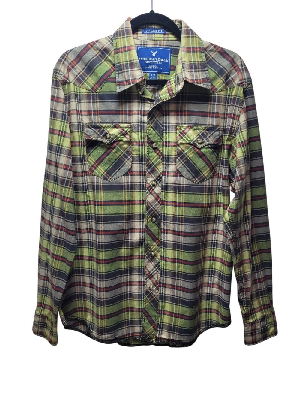 American Eagle "Vintage Fit" Plaid Western Style Shirt